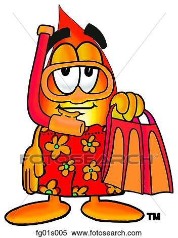Clipart - Flame snorkeling. Fotosearch
