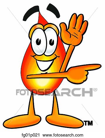 Clipart - Flame waving and pointing. Fotosearch