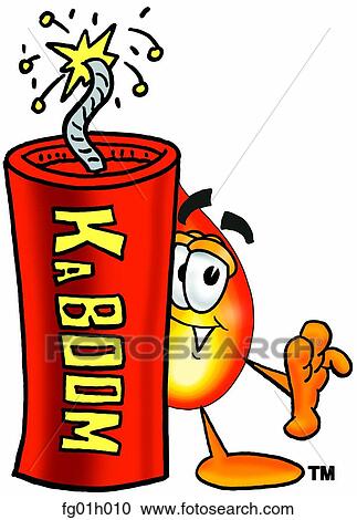Clipart - Flame with fire cracker. Fotosearch