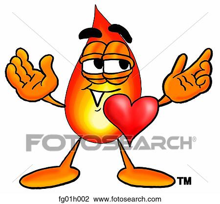 Clipart - Flame with heart. Fotosearch