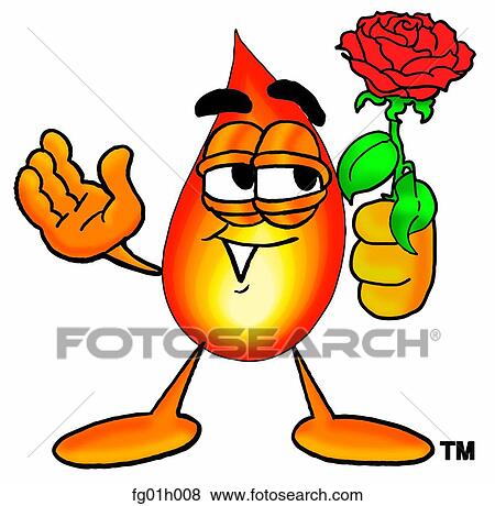 Clip Art - Flame with rose. Fotosearch