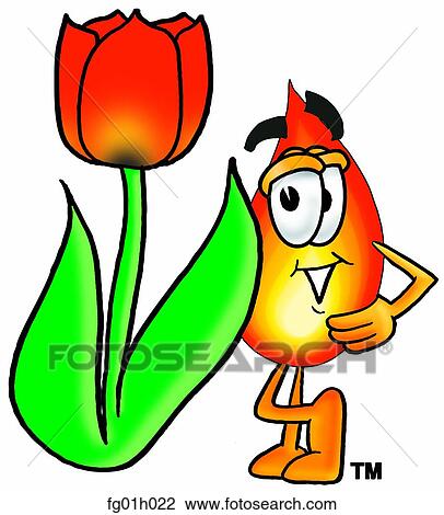 Clipart - Flame with tulip. Fotosearch