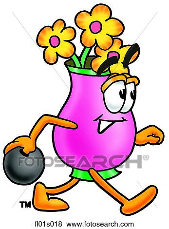 Clip Art - Flowers bowling. Fotosearch