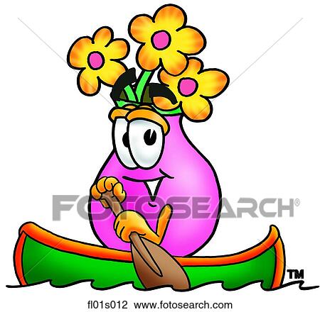 Clipart - Flowers canoing. Fotosearch