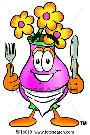 Clip Art - Flowers eating. Fotosearch