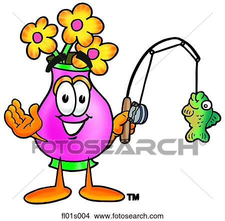 Flowers fishing View Large Clip Art Graphic Clipart - Flowers fishing. Fotosearch