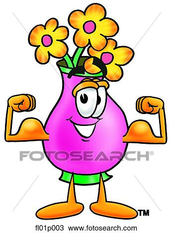 Clipart - Flowers flexing muscles. Fotosearch