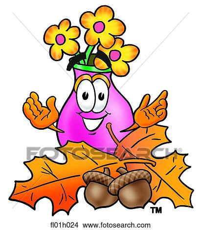 Clipart - Flowers in autumn. Fotosearch
