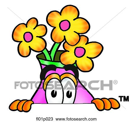Clipart - Flowers peeking over top. Fotosearch