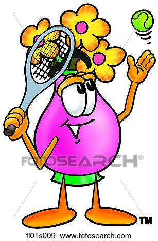 Flowers playing tennis View Large Clip Art Graphic Clip Art - Flowers playing tennis. Fotosearch