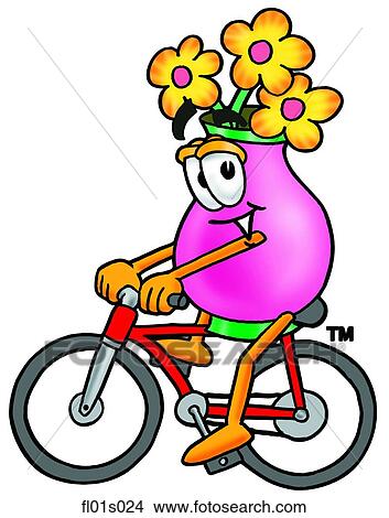 Flowers riding bike View Large Clip Art Graphic Clipart - Flowers riding bike. Fotosearch