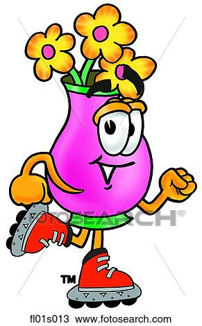 Flowers roller blading View Large Clip Art Graphic Clipart - Flowers roller blading. Fotosearch