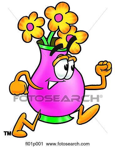 Clipart - Flowers running. Fotosearch