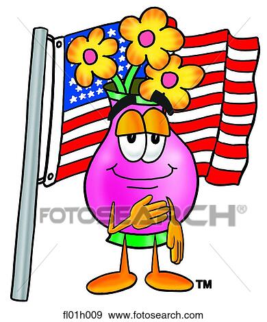 Clip Art - Flowers saluting. Fotosearch