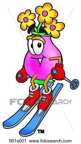 Flowers skiing View Large Clip Art Graphic Clipart - Flowers skiing. Fotosearch