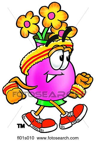 Flowers walking View Large Clip Art Graphic Clipart - Flowers walking. Fotosearch