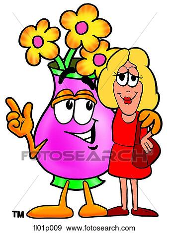 Flowers with a woman View Large Clip Art Graphic Clip Art - Flowers with a woman. Fotosearch