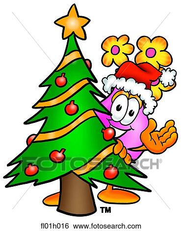 Flowers with christmas tree View Large Clip Art Graphic Clip Art - Flowers with christmas tree. Fotosearch