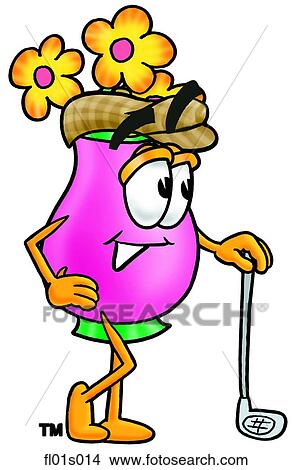 Flowers with golf club View Large Clip Art Graphic Clipart - Flowers with golf club. Fotosearch