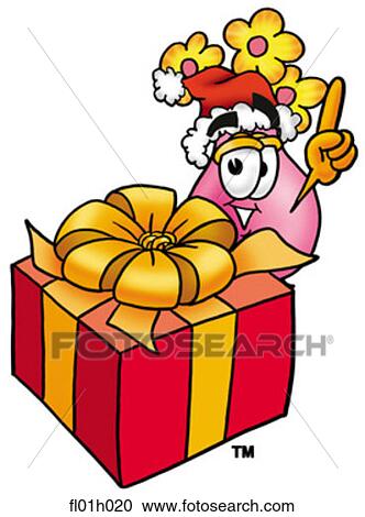 Clipart - Flowers with present. Fotosearch