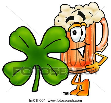 Beer mug and shamrock View Large Clip Art Graphic Clipart - Beer mug and shamrock. Fotosearch