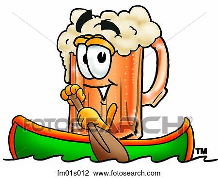 Clipart - Beer mug canoing. Fotosearch