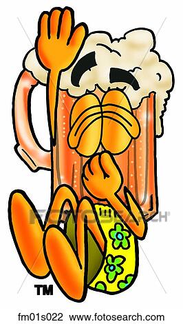 Clipart - Beer mug diving into water. Fotosearch