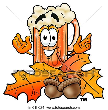 Beer mug in autumn View Large Clip Art Graphic Clipart - Beer mug in autumn. Fotosearch