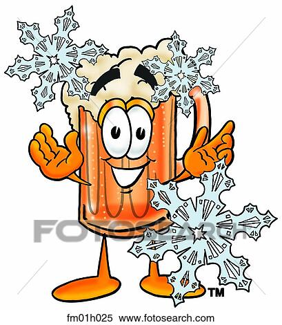 Beer mug in snow View Large Clip Art Graphic Clipart - Beer mug in snow. Fotosearch