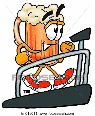 Beer mug on treadmill View Large Clip Art Graphic Clipart - Beer mug on treadmill. Fotosearch