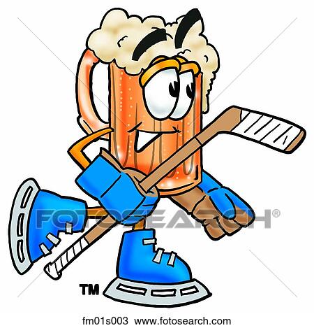 Beer mug playing hockey View Large Clip Art Graphic Clipart - Beer mug playing hockey. Fotosearch