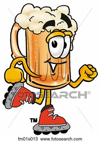 Beer mug roller blading View Large Clip Art Graphic Clipart - Beer mug roller blading. Fotosearch