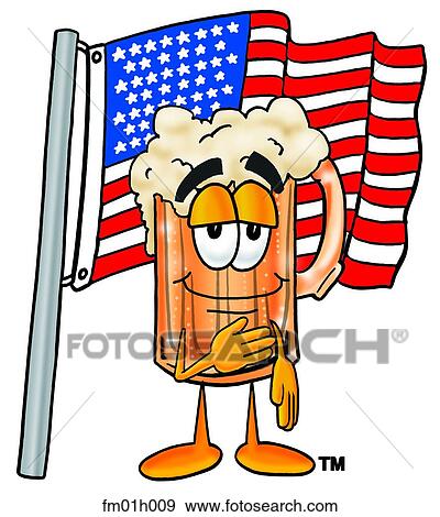 Clip Art - Beer mug saluting. Fotosearch