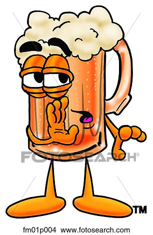 Clipart - Beer mug whispering. Fotosearch