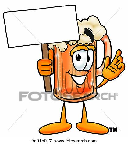Clip Art - Beer mug with a sign. Fotosearch