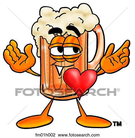 Beer mug with heart View Large Clip Art Graphic Clipart - Beer mug with heart. Fotosearch