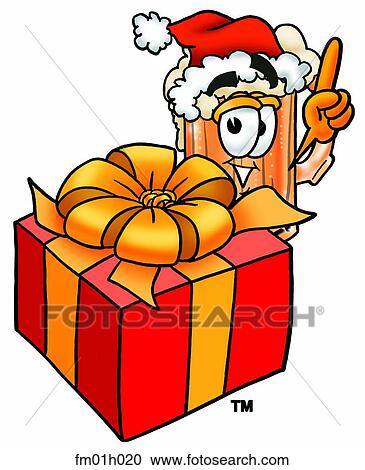 Beer mug with present View Large Clip Art Graphic Clipart - Beer mug with present. Fotosearch