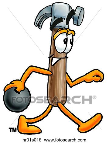 Hammer bowling View Large Clip Art Graphic Clip Art - Hammer bowling. Fotosearch