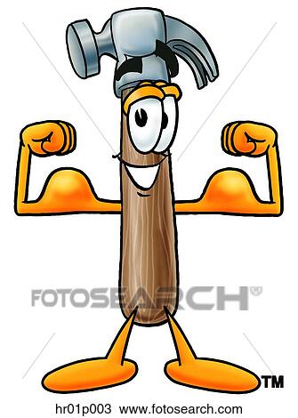Hammer flexing muscles View Large Clip Art Graphic Clipart - Hammer flexing muscles. Fotosearch