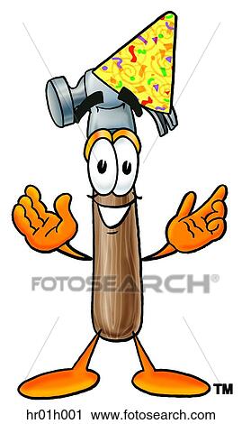 Hammer in party hat View Large Clip Art Graphic Clipart - Hammer in party hat. Fotosearch