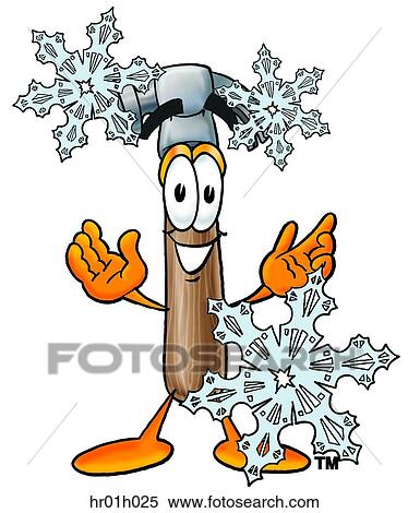 Clipart - Hammer in snow. Fotosearch