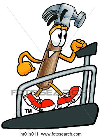 Clipart - Hammer on treadmill. Fotosearch