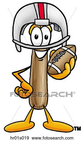 Clip Art - Hammer playing football. Fotosearch