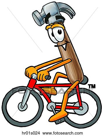 Hammer riding bike View Large Clip Art Graphic Clipart - Hammer riding bike. Fotosearch