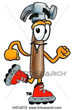 Hammer roller blading View Large Clip Art Graphic Clipart - Hammer roller blading. Fotosearch
