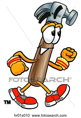 Clipart - Hammer walking. Fotosearch