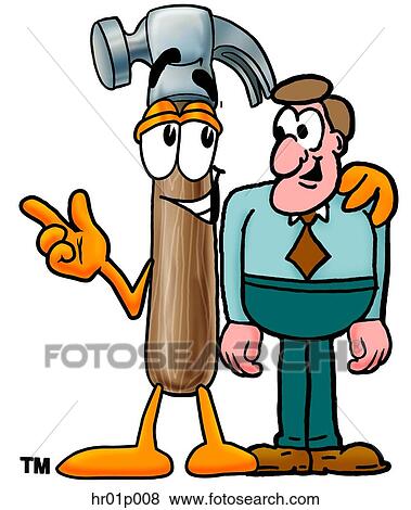 Clip Art - Hammer with a man. Fotosearch