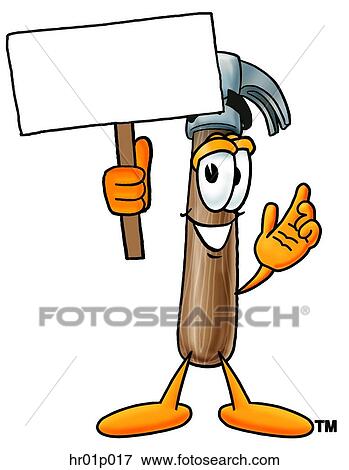 Hammer with a sign View Large Clip Art Graphic Clip Art - Hammer with a sign. Fotosearch