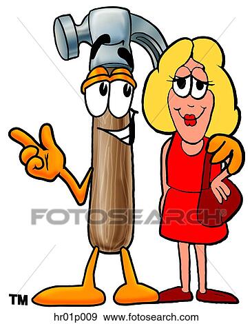 Hammer with a woman View Large Clip Art Graphic Clip Art - Hammer with a woman. Fotosearch