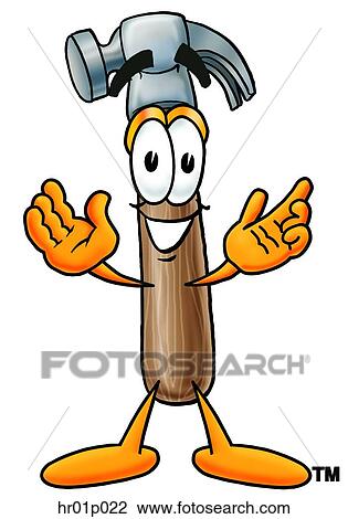 Clipart - Hammer with arms open. Fotosearch